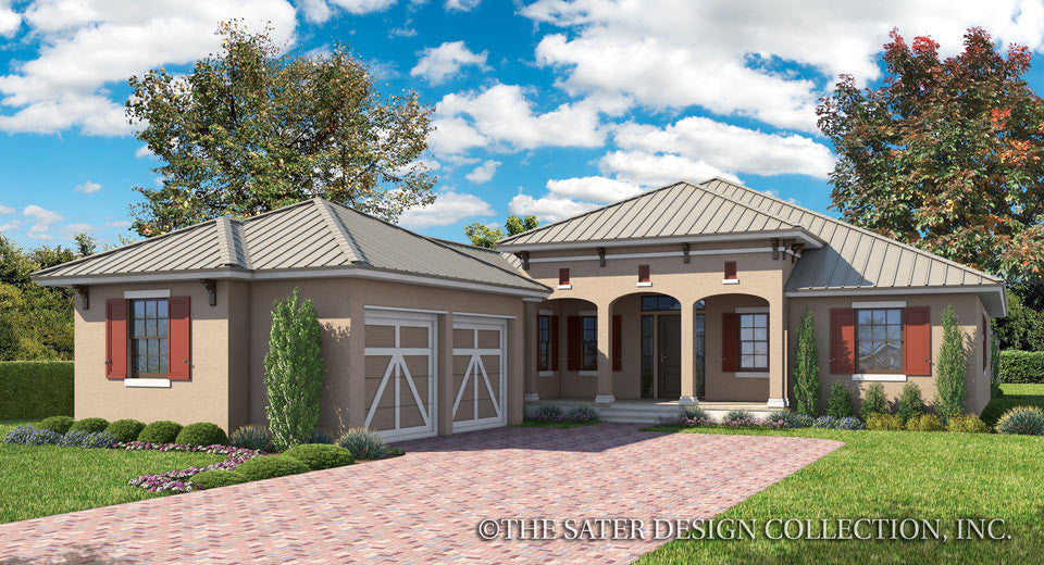 Elmhurst Way-Caribbean Front Elevation-Plan #6586