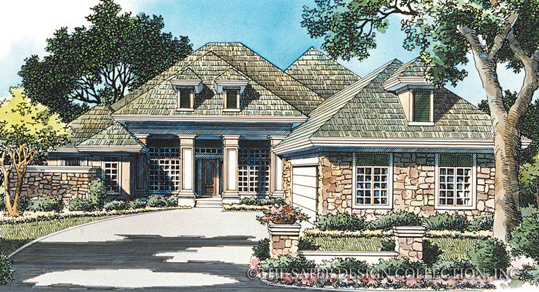 Reynolds Plantation Drive Home-Front Elevation Render Image-#6722