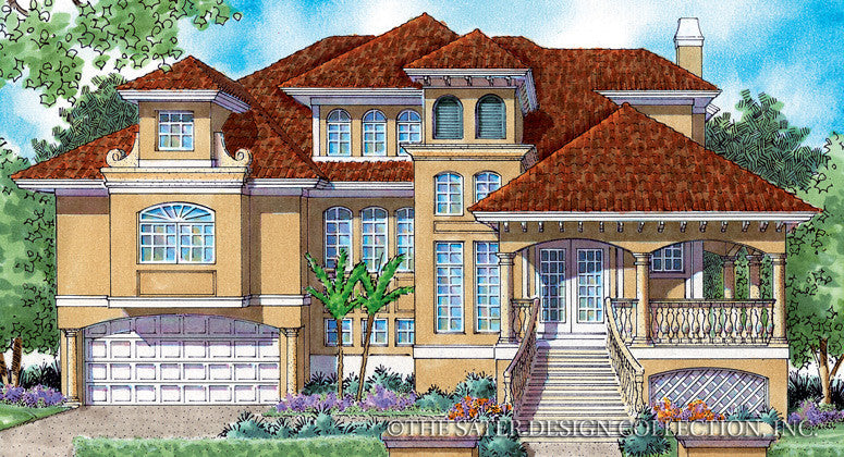 Chateau-Sur-Mer-Front Elevation-Plan #6801