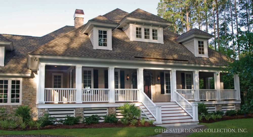 Oak Island Home - Exterior View Plan 7062