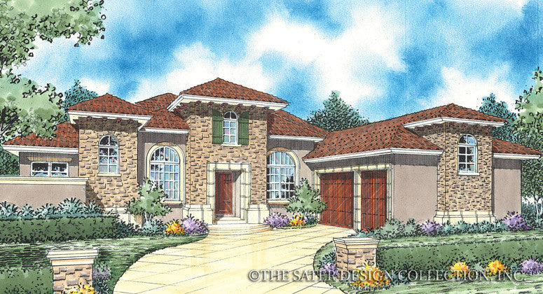 Santa Trinita-Front Elevation- Plan #8063