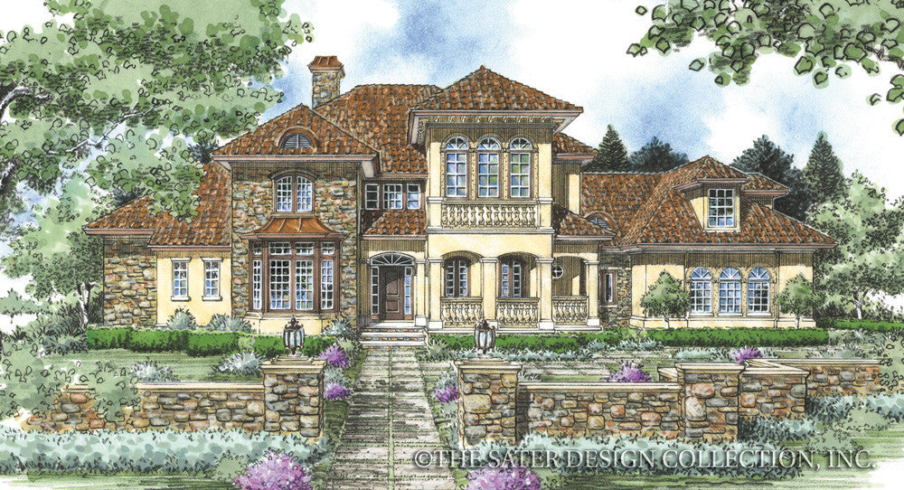 Chadbryne Home - European style house plan front rendering #8004